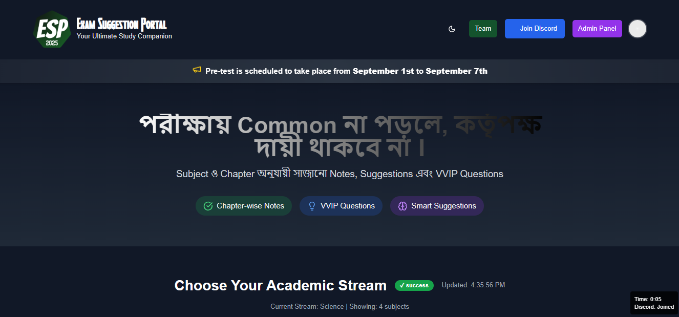 Exam Suggestion Portal